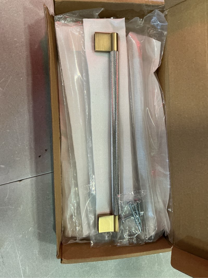 Condition photo showing New/Like New for asidrama 6 pack 10 inch(254mm) satin nickel and champagne bronze cabinet pulls knurled cabinet handl