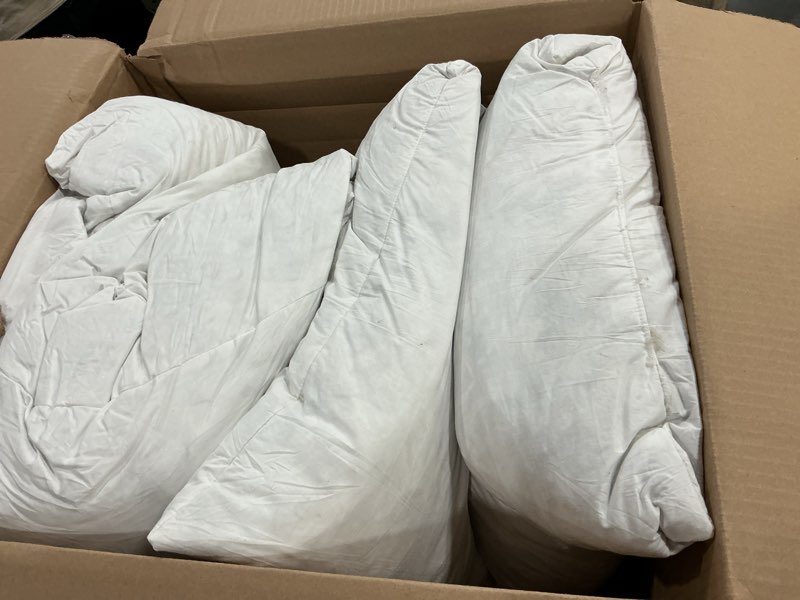 Condition photo showing As Is for basic home® king size goose feather & down bed pillow - 100% odorless sleep pillow for neck support & cooling comfort - 233tc cotton cover with anti-poke liner king 20x36