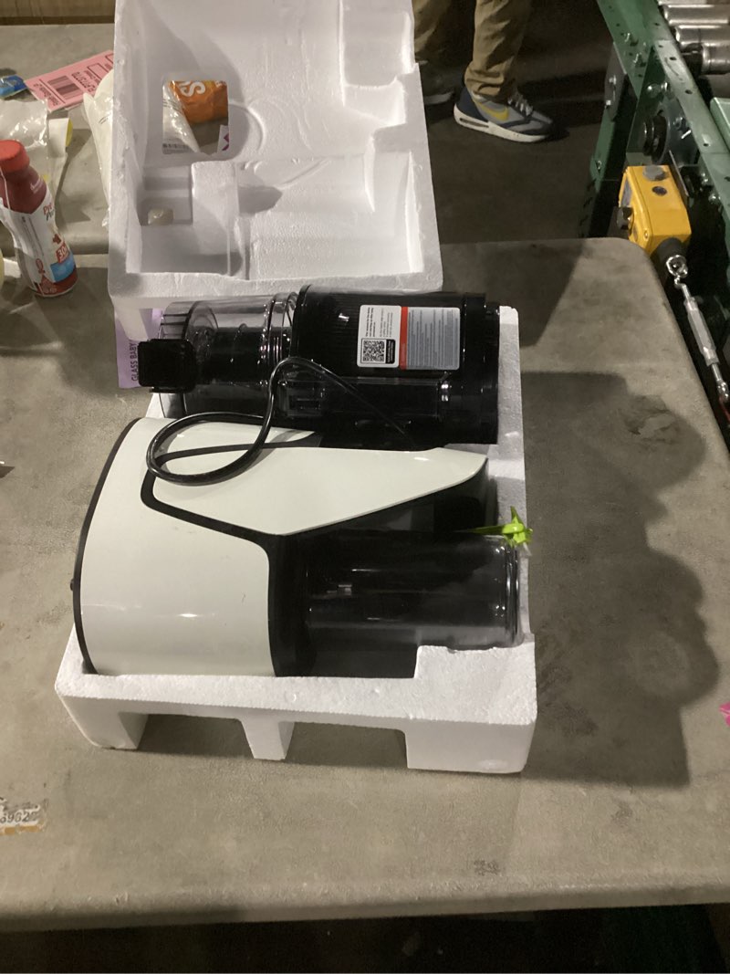 Condition photo showing New/Like New for EanOruus Juicer Machines, 3-in-1 Cold Press Juicer with 6.5" Extra Large Chute, 100oz Large Capacity, AC Motor, Makes Juice, Nut Milk & Sorbet, Bright White