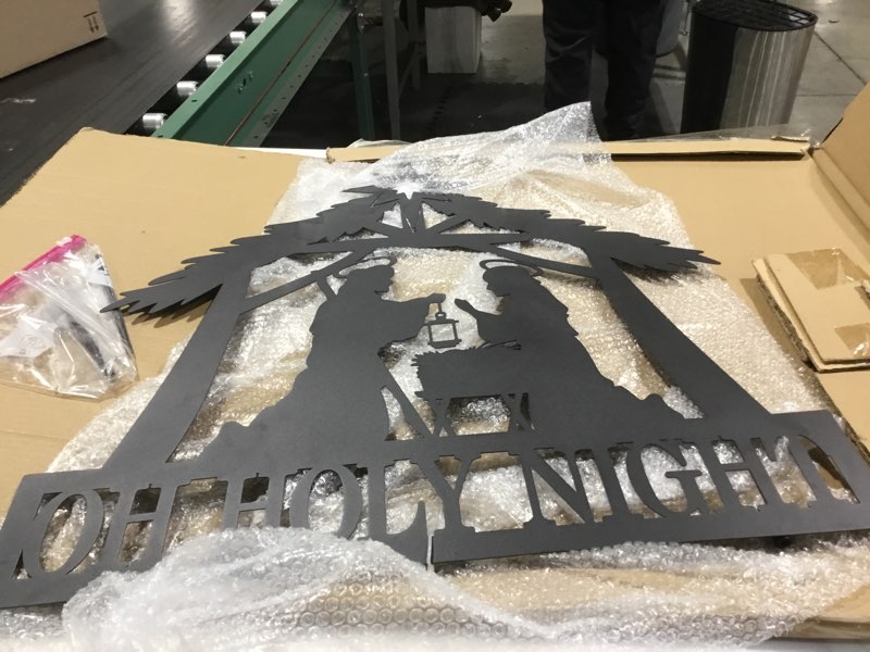 glitzhome 30\" h metal christmas reindeer family silhouette yard stakes,xmas reindeer family silhouette waterglobe shape standing or hanging decor deer garden stakes for xmas holiday outside lawn (similar. please use preview).