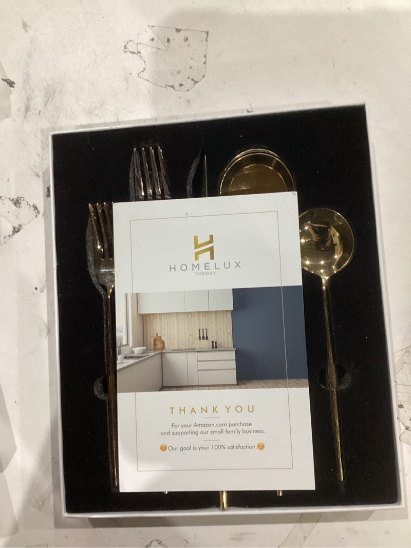 Condition photo showing Good Condition for Homelux Theory 2 Sets of 5pc Matte Black 18/10 Stainless Steel Flatware, Stainless Steel Kitchen Utensils, Modern Utensils & Contemporary Flatware Set, Elegant Adaline Royal Forks Spoons Cutlery Set 2 sets 3. Black matte polish