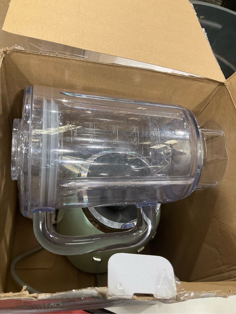 Condition photo showing As Is for smeg blf03 retro style blender – 600w countertop blender with 48 oz bpa-free jug, 3 speeds + pulse, ice crush & smoothie functions – 50s-inspired design-pastel green