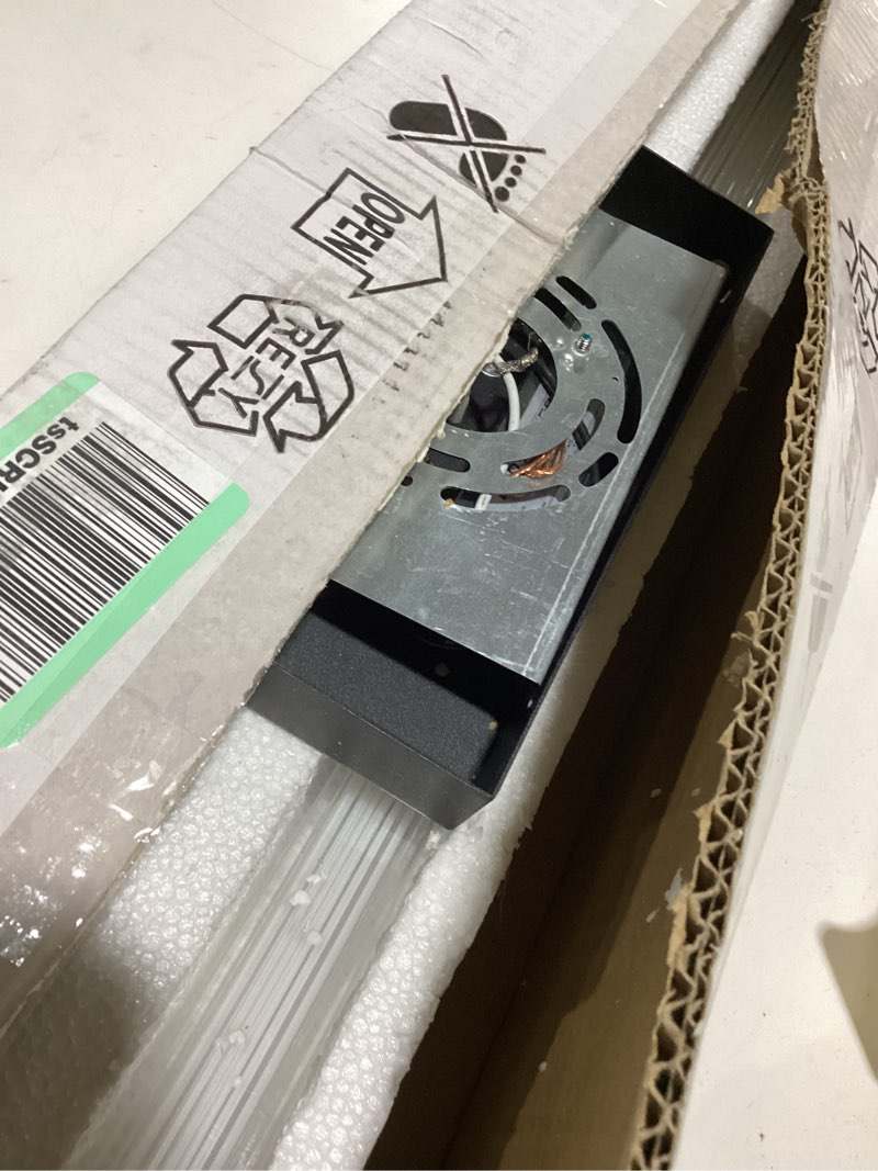 Condition photo showing As Is for Ralbay 59inch Matte Black Vanity Light for Bathroom Lighting Bar 42W Matte Black Bathroom Wall Mounted Lighting Fixtures Over Long Mirror(5500K White Light) Black 59 inch