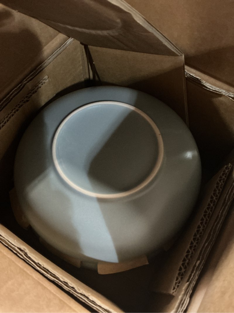 Condition photo showing New/Like New for pasta bowl, 34oz bowl plate, dinner bowls, ceramic salad bowl for serving, soup, plates and bowls sets, microwave & dishwasher safe, pebble gray pebble gray set of 4
