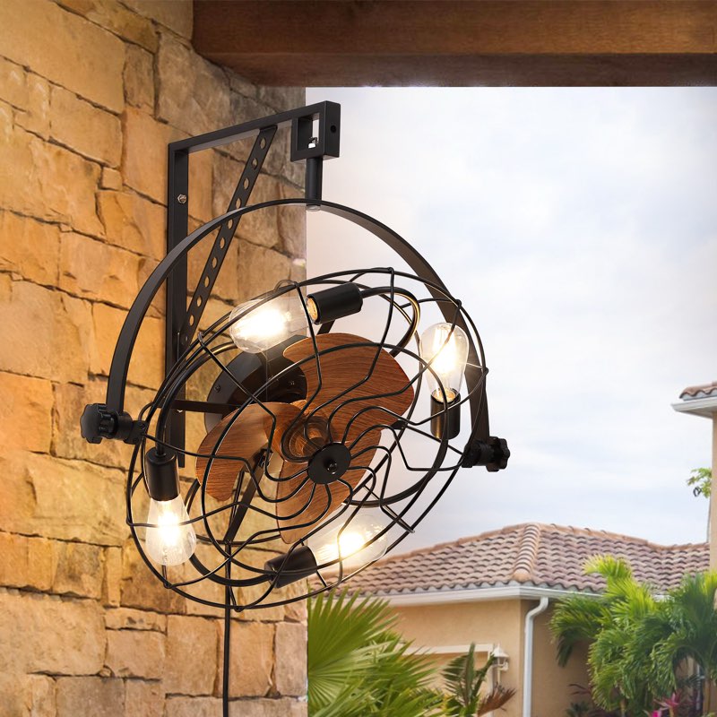 20" cristofaro fansconce wall mounted fan with light kit