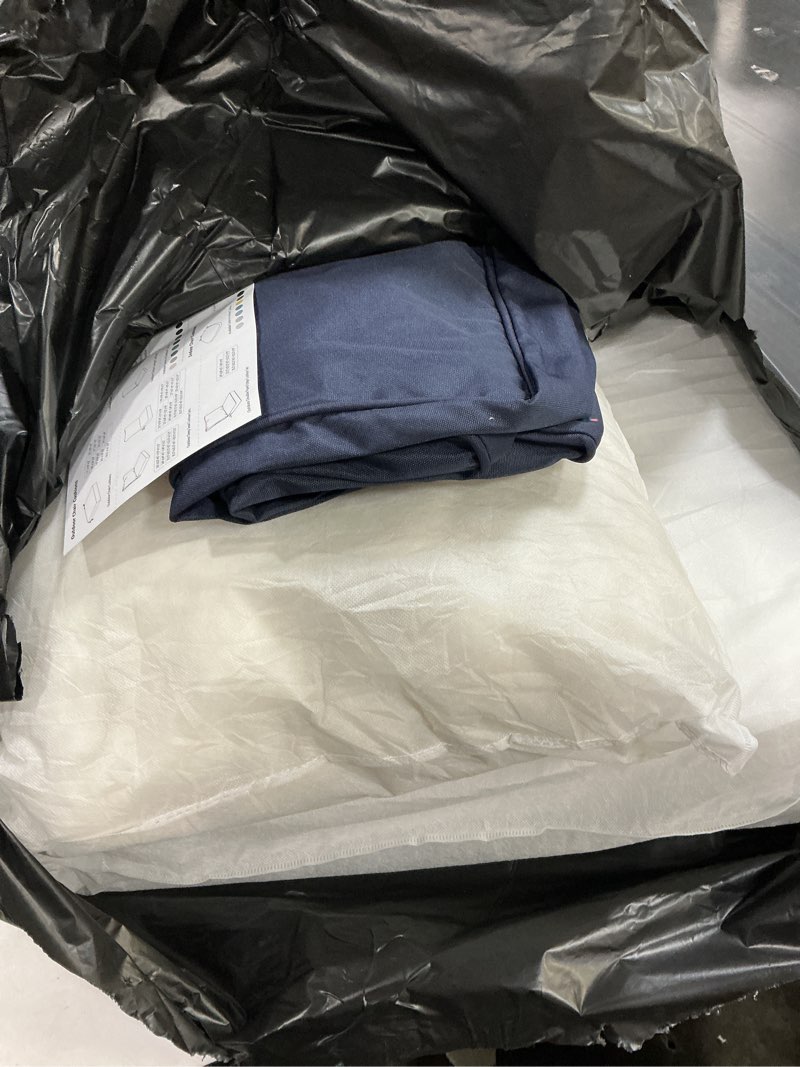 Condition photo showing New/Like New for AAAAAcessories Outdoor Seat Cushions for Chairs, Fade-Resistant, Waterproof Patio Furniture Replacement Cushions, 24" x 24" x 5" + 24" x 13.5", Navy Blue Navy Blue 24"x24"x5" / 24"x13.5"