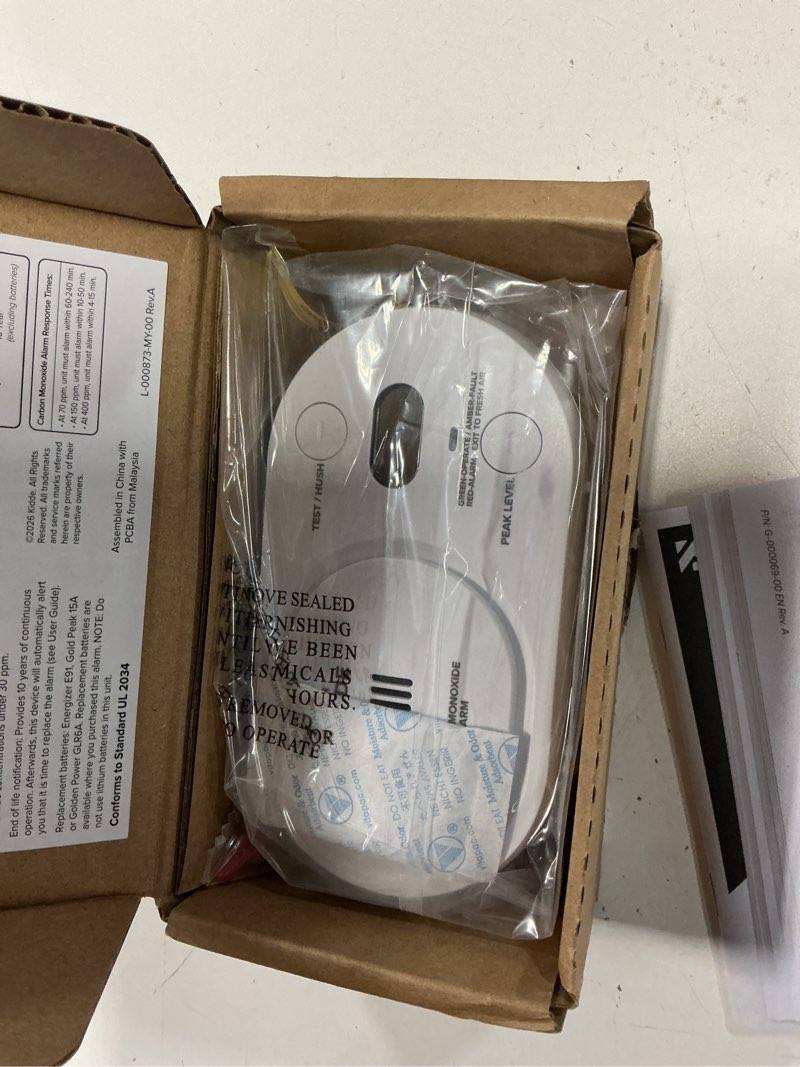 Condition photo showing Good Condition for kidde carbon monoxide detector, aa battery-powered, cobd | digital backlit display, led status lights, loud 85 db alarm, lightweight and portable for travel or home, 5th edition 1 pack 5th edition