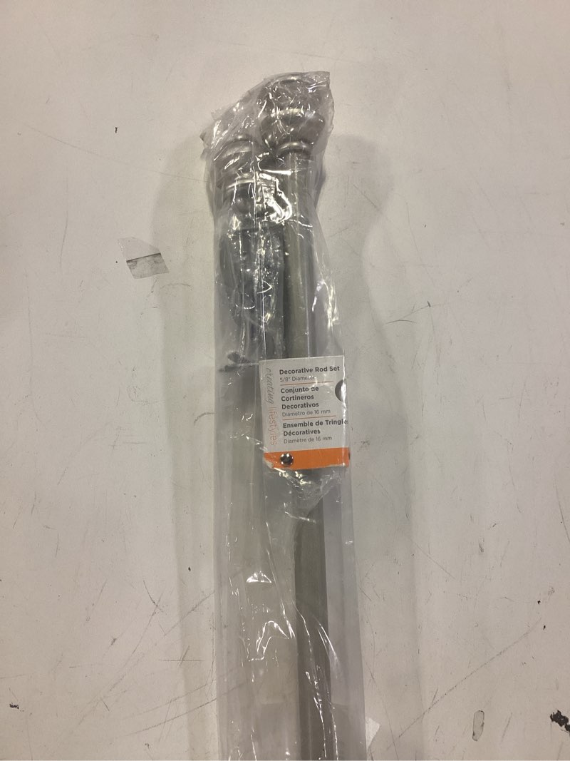 Condition photo showing Good Condition for kenney kendall standard decorative window curtain rod, kn71716, 28-48" (71cm-122cm), 5/8" (15.8mm) diameter, brushed nickel 28-48" brushed nickel