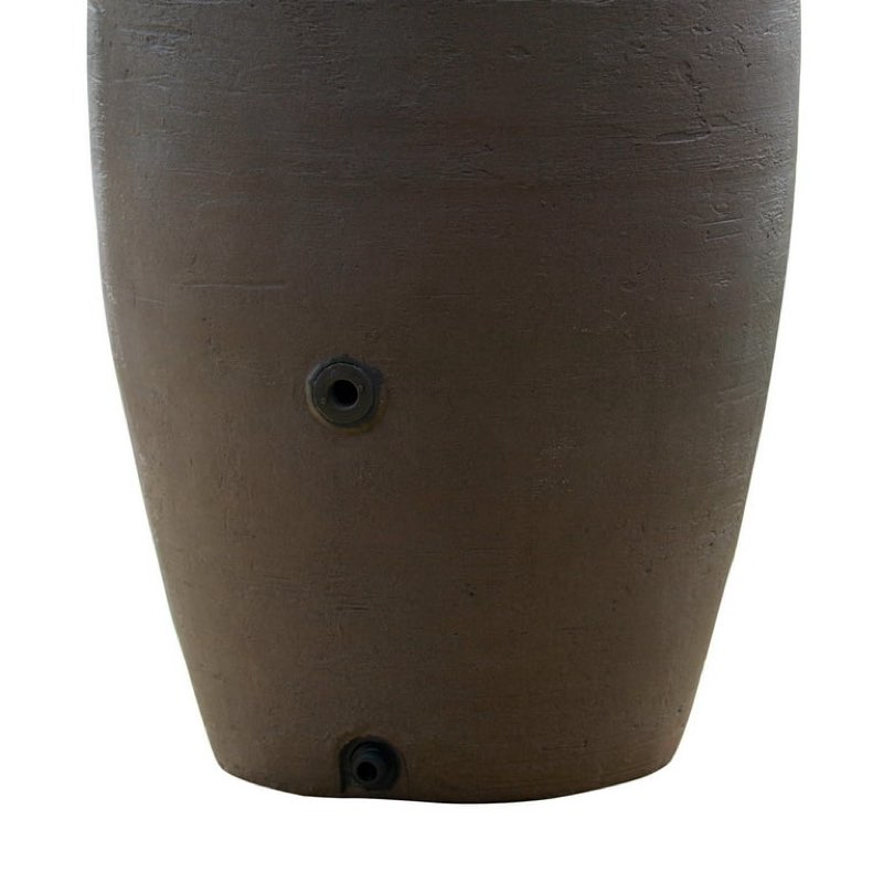 *missing hardware*Algreen Athena 50 Gallon Plastic Rain Water Collection Drum Barrel, Brownstone