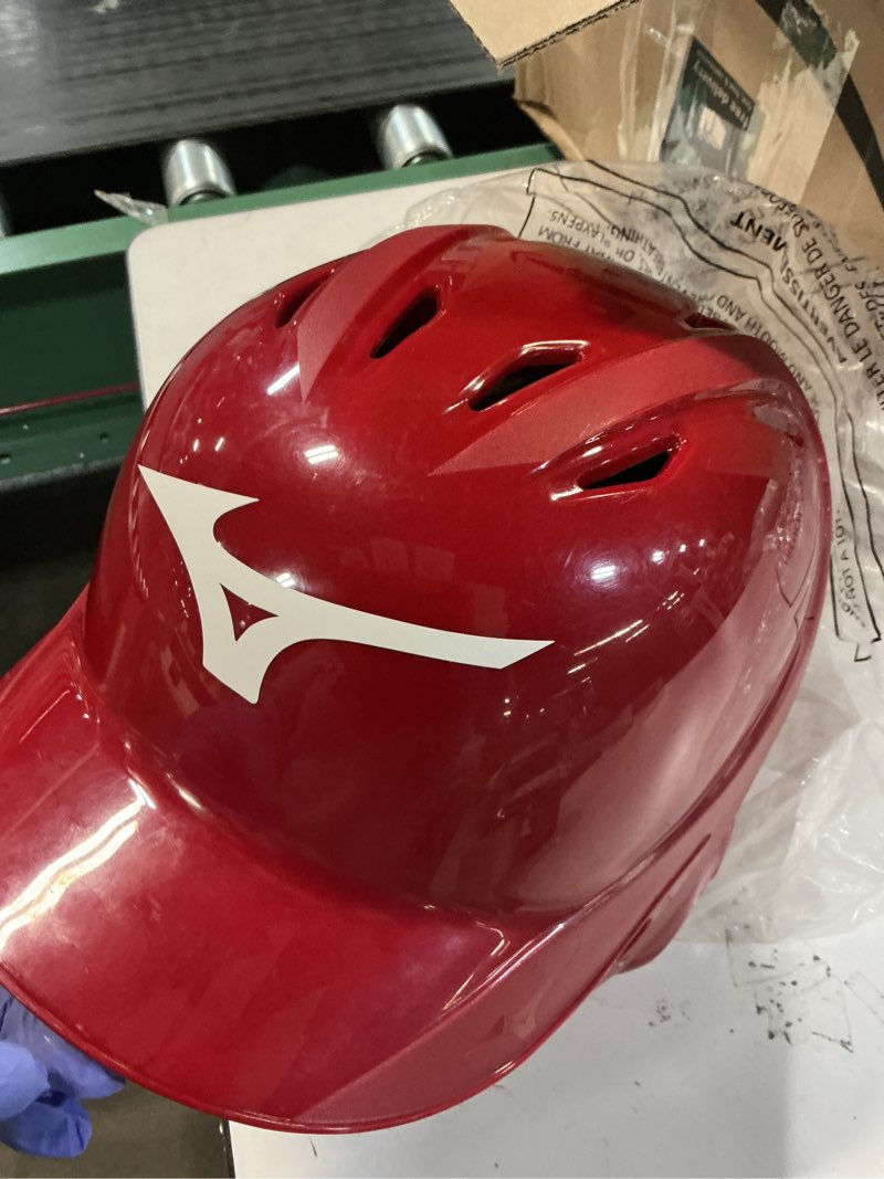 Condition photo showing Good Condition for Mizuno MVP Series Batting Helmet | Baseball Softball | Matte Gloss Combo Finish | ABS Shell | Mositure Wicking DryLite Liner Small/Medium Red