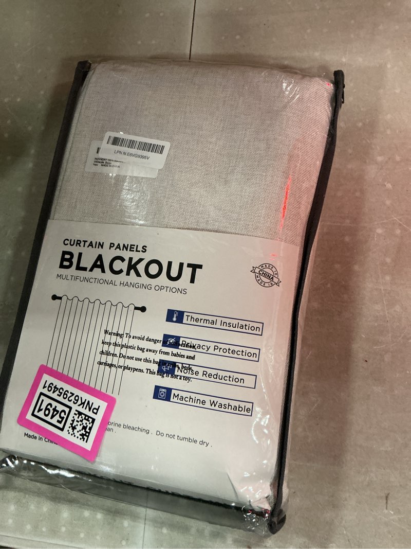 Condition photo showing New/Like New for inovaday total blackout curtains for bedroom, black out curtains 84 inch long, clip rings linen blackout drapes, thermal insulated room darkening for living room, 2 panels - beige,w50xl84 beige 50"w x 84"l (pack of 2)