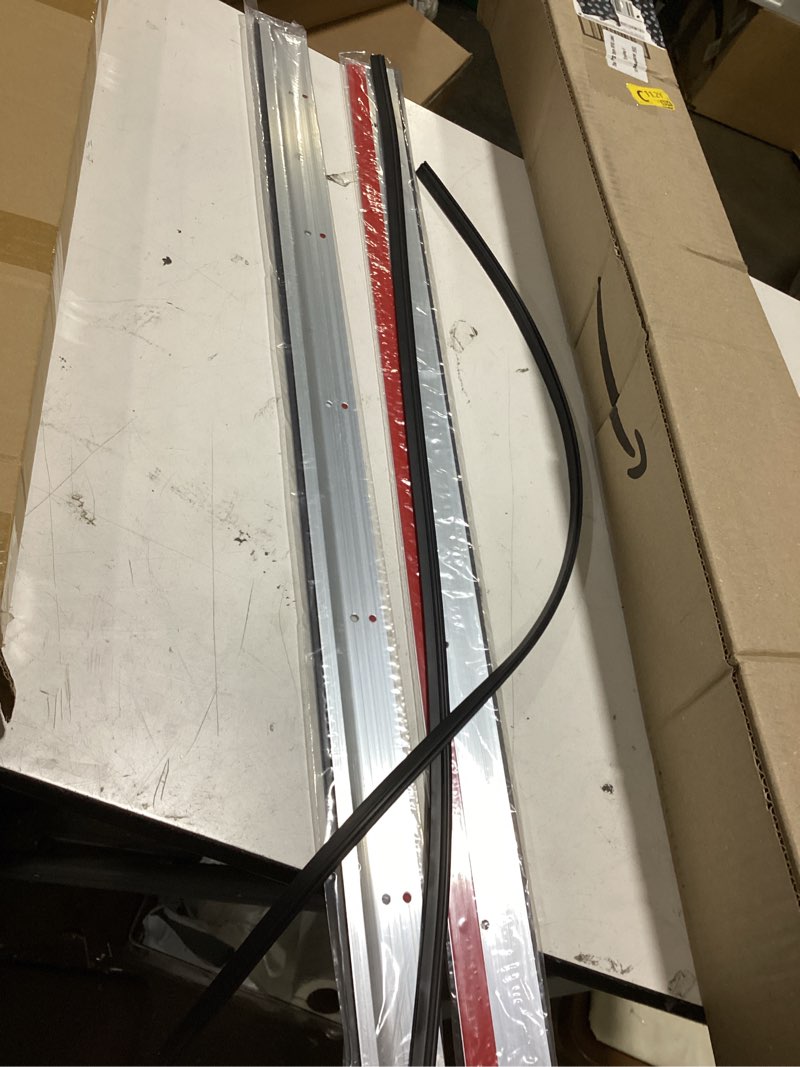 Condition photo showing Good Condition for 2pcs metal door draft stopper 36 inch aluminum mouse bottom mice seal strip rodent proof door sweep noise blocker door silver
