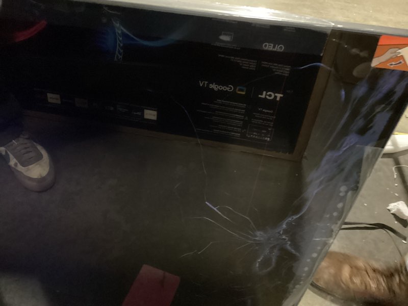 Condition photo showing As Is for BROKEN TCL 55 Inch Class QM6K Series | Mini LED QLED 4K HDR | 55QM6K, 2025 Model | 120HZ-144HZ High Brightness Smart Google TV Dolby Atmos Onkyo Audio | Voice Remote Alexa Gaming Streaming Television