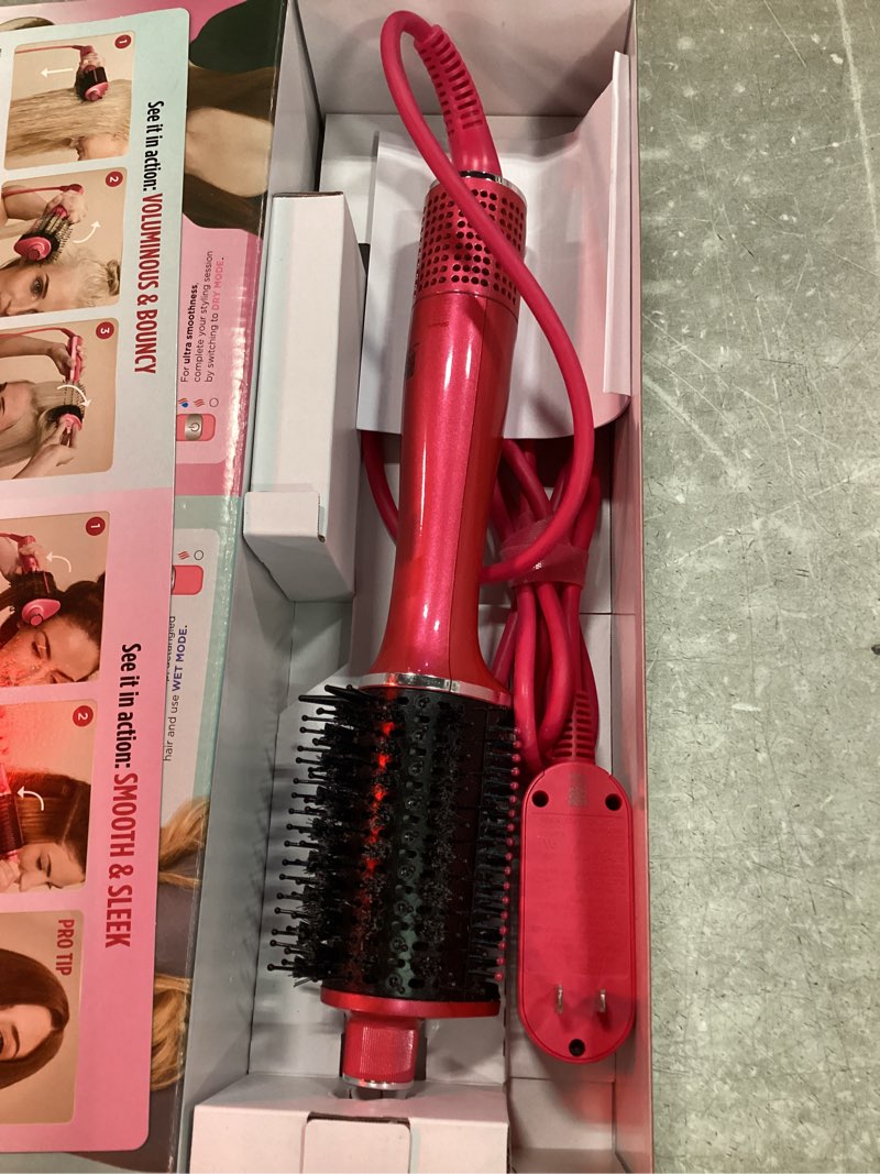 Condition photo showing As Is for shark glossi 2-in-1 hot tool and air glosser | ultra-fast, ultra-glossy blowouts at-home | heat-controlled ceramic, curly, coily, and color friendly | raspberry | ht302bp