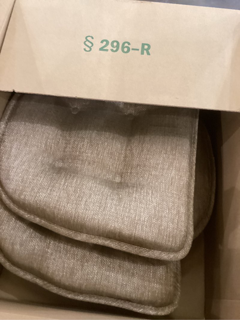 Condition photo showing Good Condition for Klear Vu Omega Non-Slip Chair Cushions, Assembled in USA, U-Shaped Skid-Proof Seat Pads for Dining Room, Kitchen, Office, 15"x16", Solid Gold, 4 Pack Solid Gold 4 Pack