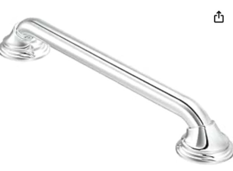 moen chrome bathroom safety 16-inch designer shower grab bar with concealed screws for handicapped or elderly, lr8716d3ch grab bar 16-inch chrome