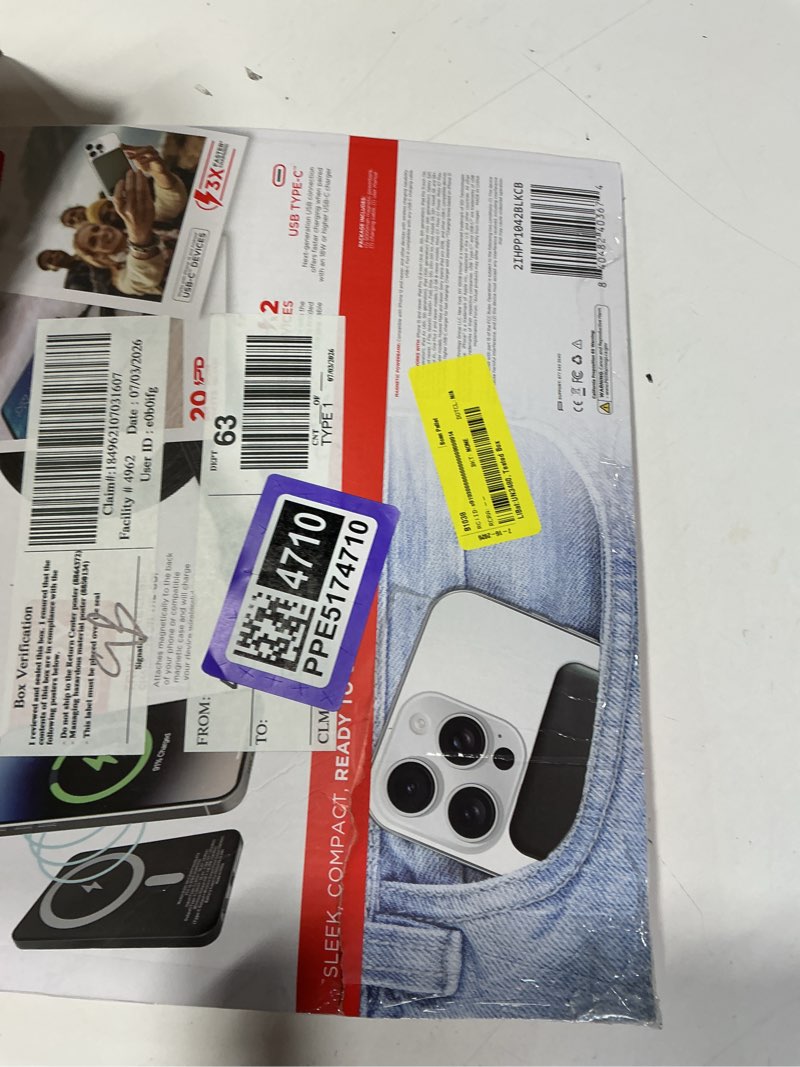 Condition photo showing As Is for ihome 5000mah magnetic power bank with 6ft usb-c cable, magsafe compatible, 20w rapid power delivery