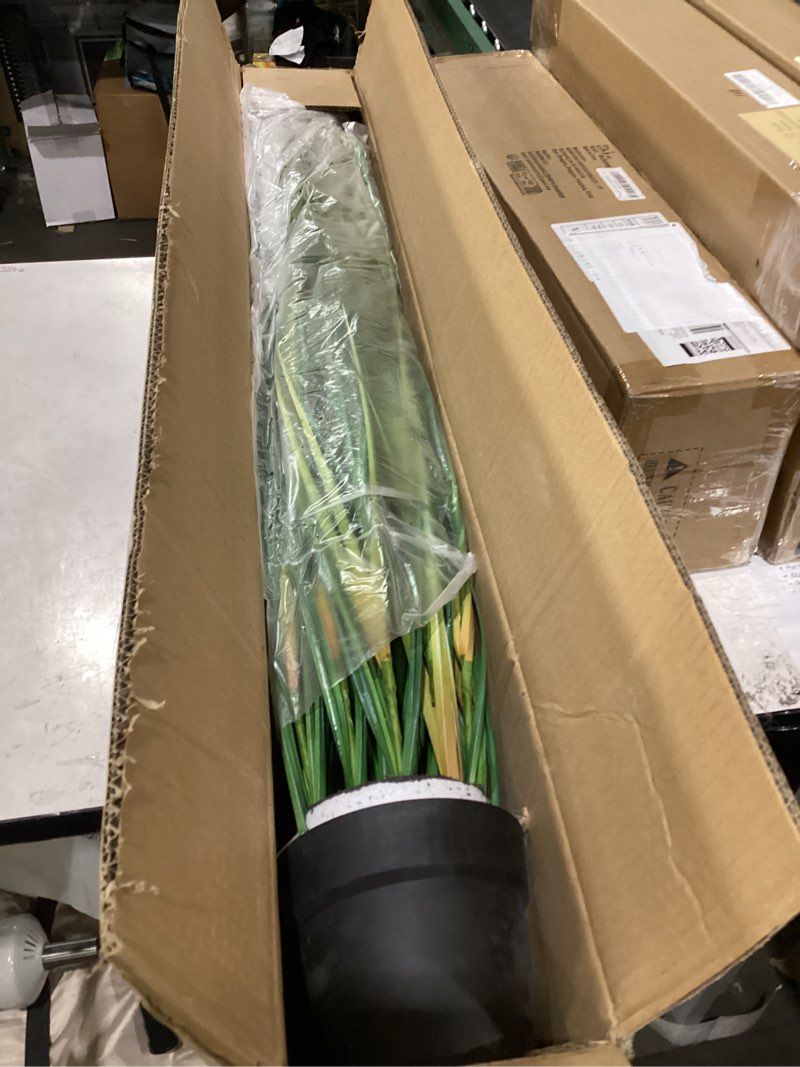 Condition photo showing New/Like New for artificial plant, 47in tall, 2pk grass, faux house plant in pot, indoor decorative flowers & plants, housewarming gift 2 4ft