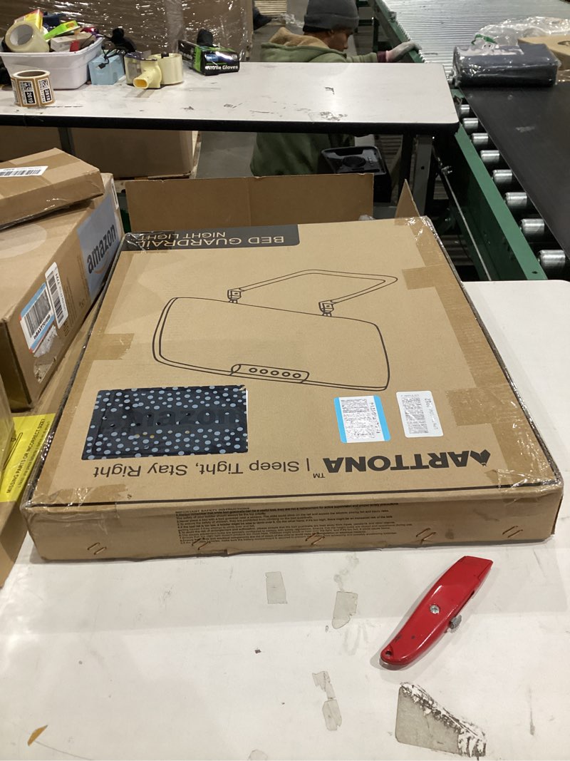 Condition photo showing New/Like New for Toddler Bed Rail with Night Light - Foldable Bed Side Rails - Fits for Most Beds: Bed Rails for Full Size Bed, Queen Size Rails, Twin Rails - Portable Fence for Baby - 48 inch Grey