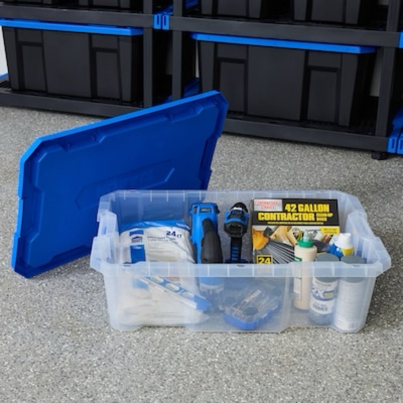 500+ bought last week Kobalt Medium 17 -Gallons ( 68 -Quarts ) Clear Heavy Duty Stackable Tote with Latching Lid