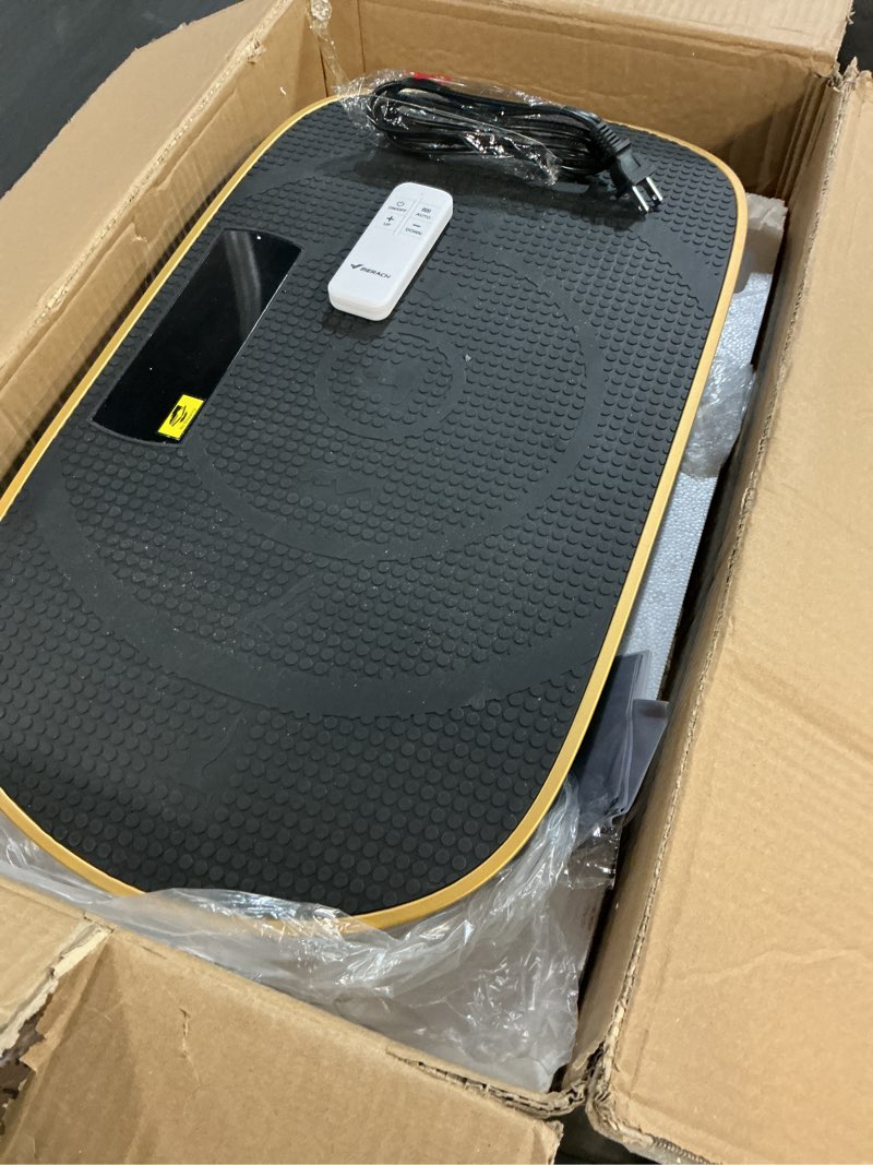 Condition photo showing Good Condition for MERACH Vibration Plate Exercise Machine, Whole Body Workout Equipment for Women, Bluetooth and Silicone Pedal, Vibration Plate with Auto Mode, Vibrate Fitness Platform for Home Black+Gold
