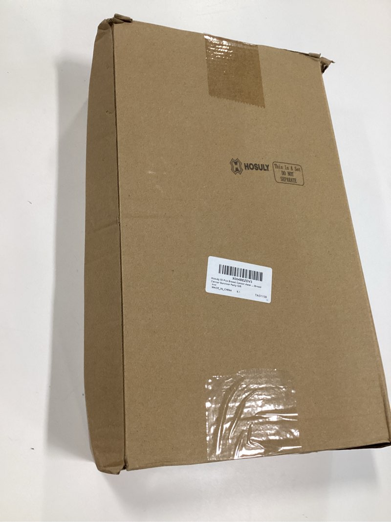 Condition photo showing New/Like New for Hosuly 50 Pcs Breast Cancer Awareness Clear Gift Bags with Handles, Reusable PVC Pink Ribbon Tote Bags Bulk with Ribbons for Women Breast Cancer Survivor Party Gift Items Accessories Breast Cancer Awareness 50.0