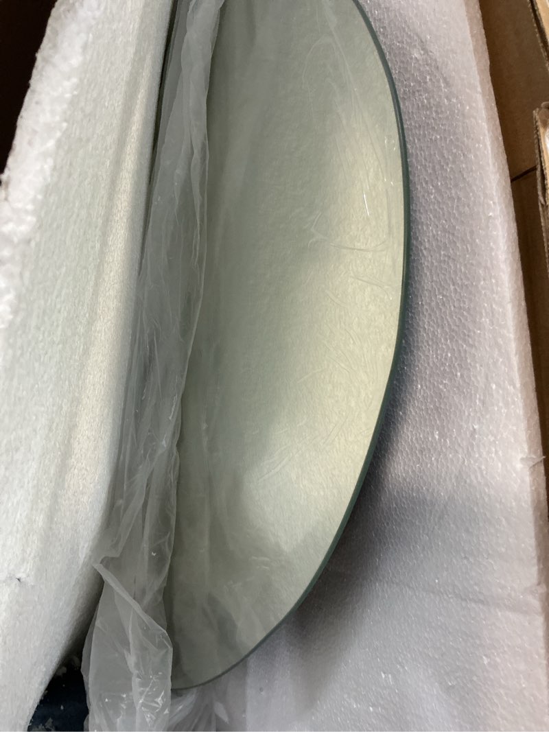 Condition photo showing Good Condition for hasipu irregular wall mirror - 36"x24" asymmetrical frameless mirror, modern decorative mirrors for living room, entryway, hallway, bathroom, bedroom,wall mounted home decor frameless 36"l x 24"w