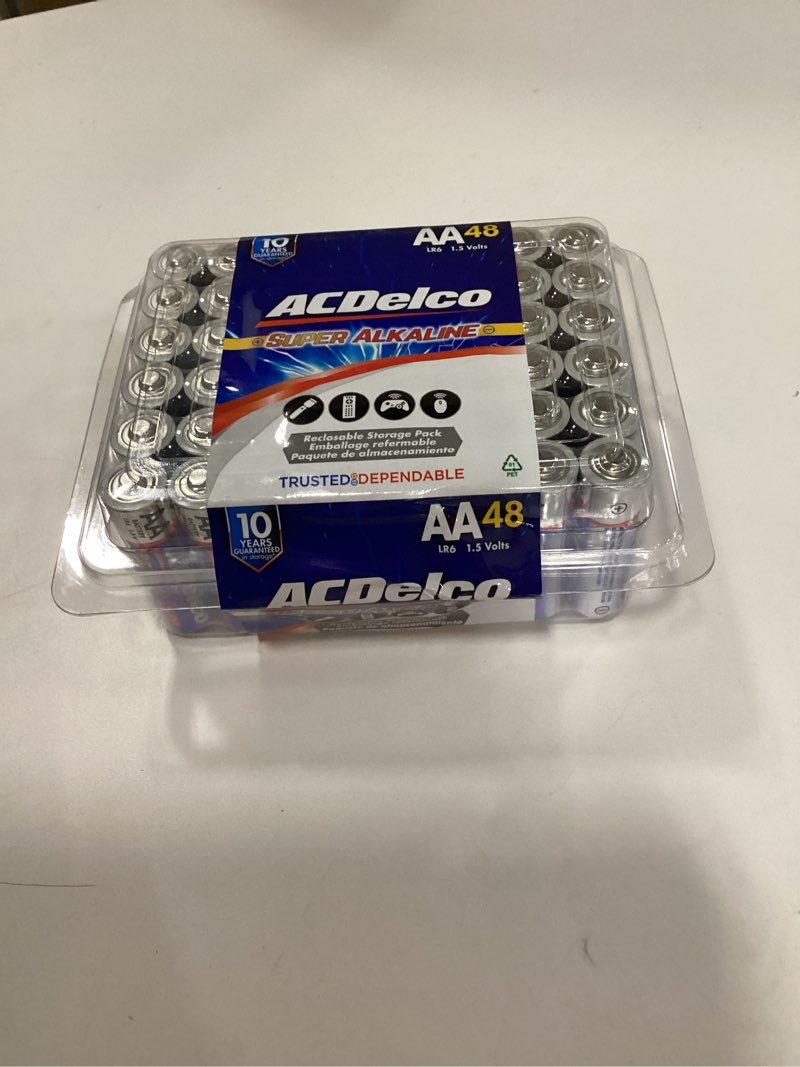 Condition photo showing New/Like New for acdelco alkaline aa batteries, double a batteries (48-pack)