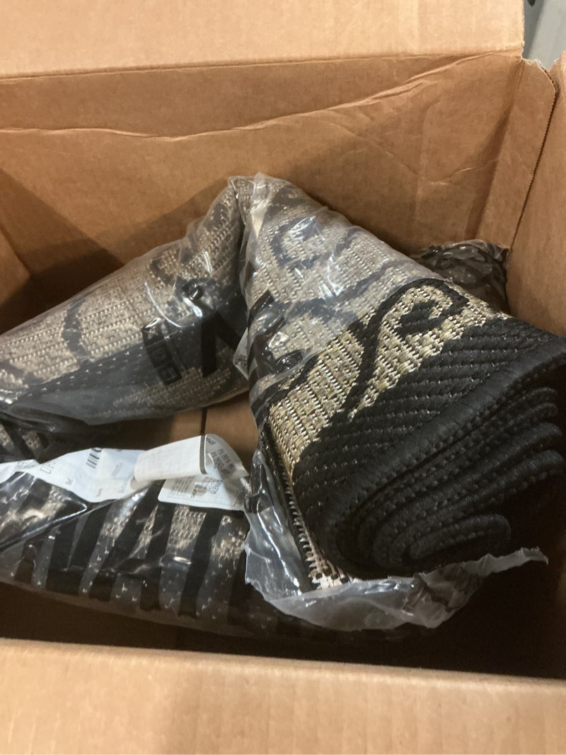 Condition photo showing Good Condition for jonathan y vintage filigree indoor outdoor area rug 4x6 black/khaki, madrid textured weave for backyard, patio, porch, easy-cleaning, high traffic, pet-friendly, non-shedding (smb107a-4) black/khaki 3'11" x 6' (rectangular)