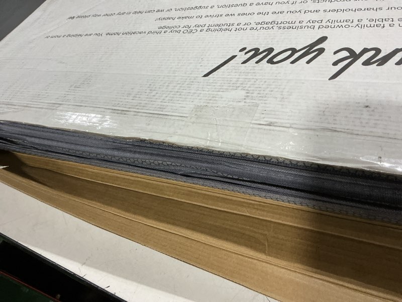 Condition photo showing As Is for meliusly heavy duty bunkie board full size (54x75) - non-slip breathable bed support board for slatted bed frame, anti-sag under bed support, noise minimizing moisture resistant bed board full (54x75'')
