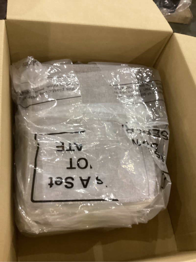 Condition photo showing New/Like New for meekoo 8 Pack Collapsible Storage Bins Fabric Storage Bins Polyester Fabric Baskets with Handles Linen Closet Organizer for Shelf Home Closet Towels Toys(17 x 12 x 15 in,Gray White) Gray White 17 x 12 x 15 In