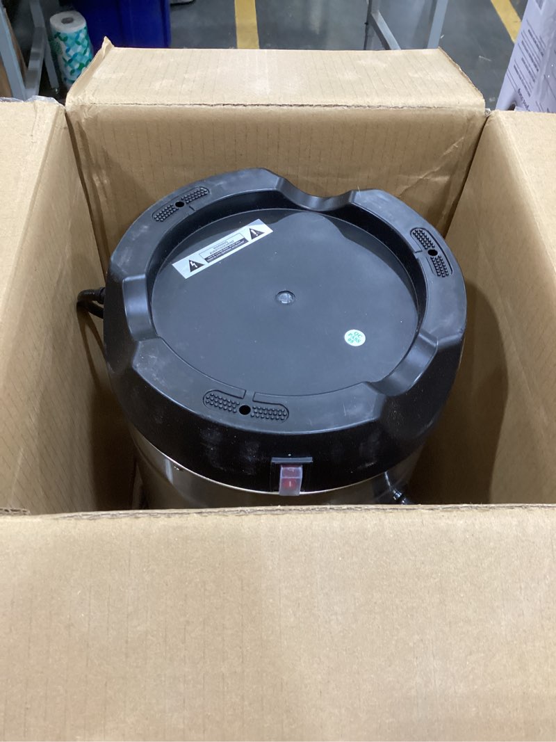 Condition photo showing As Is for commercial coffee maker 45-cup large coffee urn with percolator coffee pot electric 6.9l stainless steel fast brew hot water dispenser for tea catering events home office easy cleaning 6.9l 45 cup silver