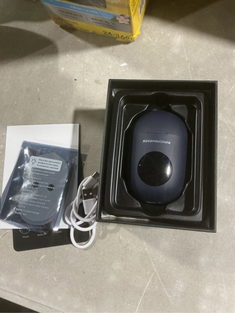 Condition photo showing Good Condition for kingpavonini wireless tens unit, muscle stimulator for pain relief, portable rechargeable tens ems machine, led screen, remote, dual channel 6 modes 16 intensity massager, charging case (blue)