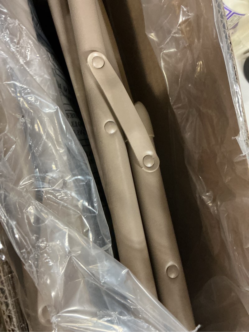 Condition photo showing New/Like New for DUMOS 2 Pack Leather Padded Folding Chair, Indoor Outdoor Portable Stackable Commercial Seat with Steel Frame, Capacity for Home, Office, Party, Comfy, Kahki Kahki 2 Pack