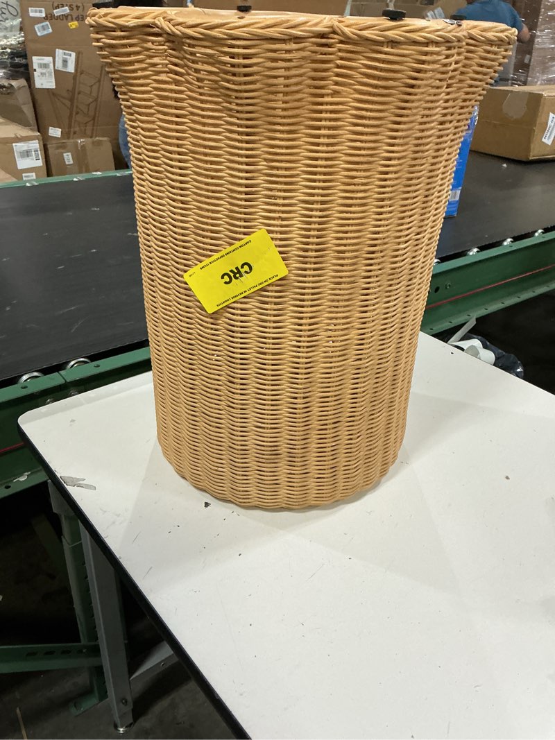 Condition photo showing Good Condition for scalloped rattan accent table fully assembled - threshold™ designed with studio mcgee