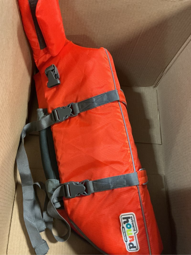 Condition photo showing Good Condition for outward hound granby splash orange dog life jacket, xl