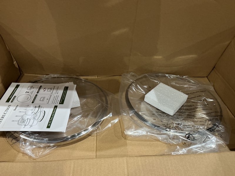 Condition photo showing Good Condition for 24 pcs pots and pans set, non stick ceramic cookware set with 3 stockpots, healthy non-toxic, large capacity, induction compatible, pfas/ptfe/pfoa free, cream white