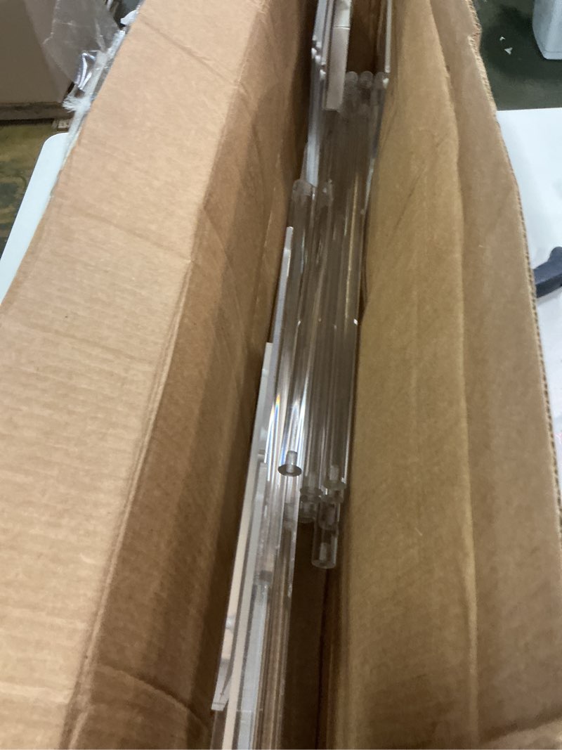 Condition photo showing As Is for Acrylic Vases Wedding Centerpieces for Tables - 2 Pcs Clear Column Flower Stand, 31.5in Tall Flower Vases for Centerpieces, Inweder Geometric Vases for Centerpieces Bulk, Birthday Party, Home Decor 2 Large