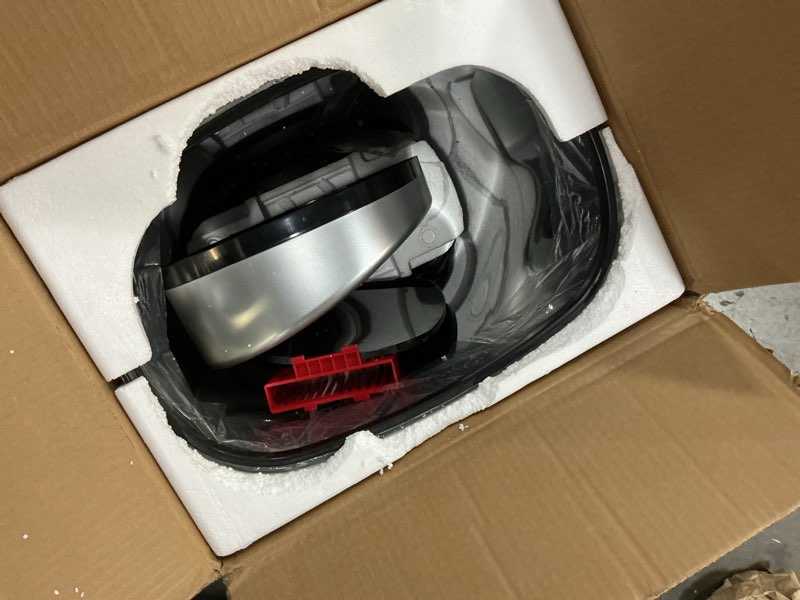 Condition photo showing Good Condition for iTouchless 13 Gallon Oval Sensor Trash Can with Odor Filter, Automatic Motion Sensor Kitchen Bin, Soft-Close Stainless Steel, Slim Curved Wastebasket for Narrow Walkways & Islands, Matte Silver Light Silver, Black