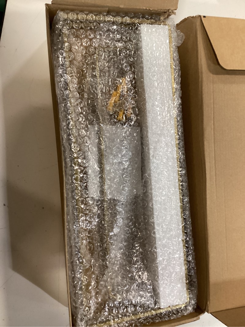 Condition photo showing New/Like New for shario white floating shelves - set of 2, wall mounted hanging shelves with golden towel rack, decorative storage shelves for bathroom, kitchen, living room & bedroom (white gold, 15.7 inches) | hanging shelves, for bathroom, kitchen, living room, bedroom
