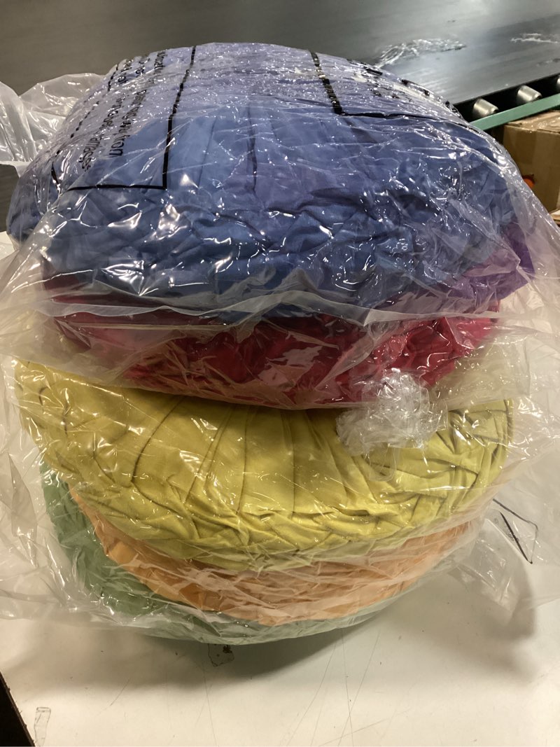 Condition photo showing Good Condition for Yerliker 6 Pcs Floor Pillow Cushions 15inch Round Velvet Throw Pillows Colorful Flexible Cushions Alternative Pillows for Couch Chair Home Office Classroom Decor(Bright Color)