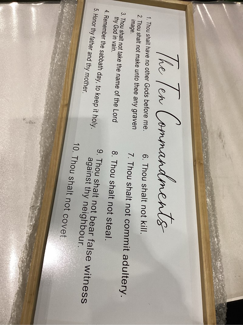 Condition photo showing New/Like New for FZMHASLWW Christian Wall Decor Scripture Bible Verse As for Me and My House We Will Serve The Lord Sign Art 32"×12" for Living Room Joshua 24:15 Religious Large Farmhouse Catholic Hanging (Black) 32"L x 12"W As For Me And My House (Black)