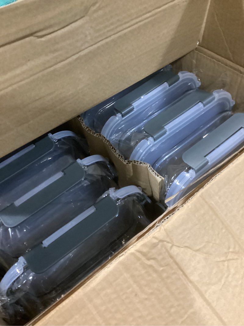 Condition photo showing New/Like New for M MCIRCO 10-Pack,22 Oz Glass Meal Prep Containers,Glass Food Storage Containers with lids,Lunch Containers,Microwave, Oven, Freezer and Dishwasher (Gray)