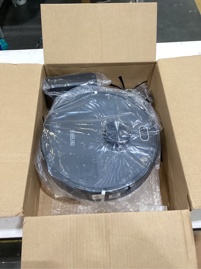 Condition photo showing Good Condition for robot vacuum and mop, mapping robotic vacuums cleaner with lidar navigation smart & strong suction, wifi/app/alexa/voice control, obstacle avoidance, for home, wood/hard floors, pet hair -gray