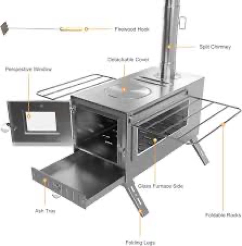  Hot Tent Stove, unho Wood B...shing, Hunting, Winter Warmth ( similar 
