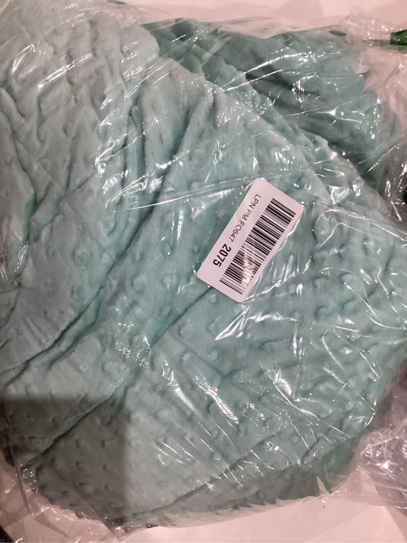 Condition photo showing As Is for Alomidds Weighted Blanket (48"x72",20lbs Twin Size - Teal), Heavy Blankets for Adults, Cooling Breathable Soft and Comfort Minky, Gravity Blanket Microfiber Material with Glass Beads A(teal) 48"x72" 20LBS