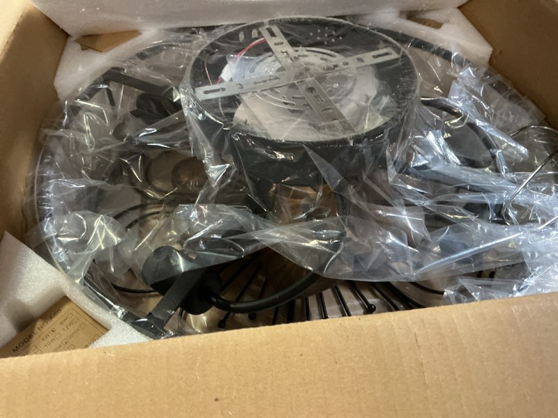 Condition photo showing Good Condition for caged ceiling fans with lights flush mount,low profile ceiling fan with remote,20 inch farmhouse white ceiling fan for bedroom,6 speeds reversible silent fandalier(include 4 bulb)