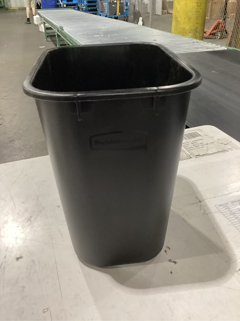 Condition photo showing New/Like New for rubbermaid fg295500bla small black 14 quart wastebasket