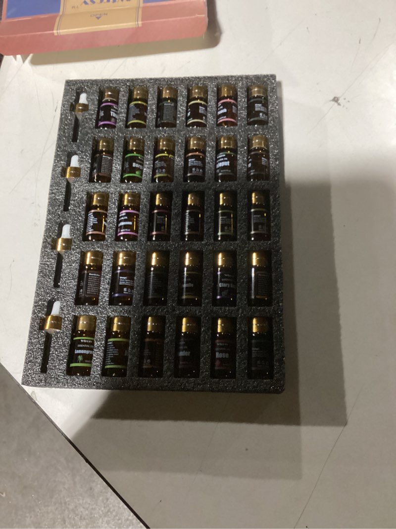 Condition photo showing Good Condition for Essential Oils Set-Essential Oils-Perfect for Diffuser, Humidifier,Aromatherapy, Massage,Soap Making,Skin & Hair Care,30x5 ml 30 Pack Essential Oil Set
