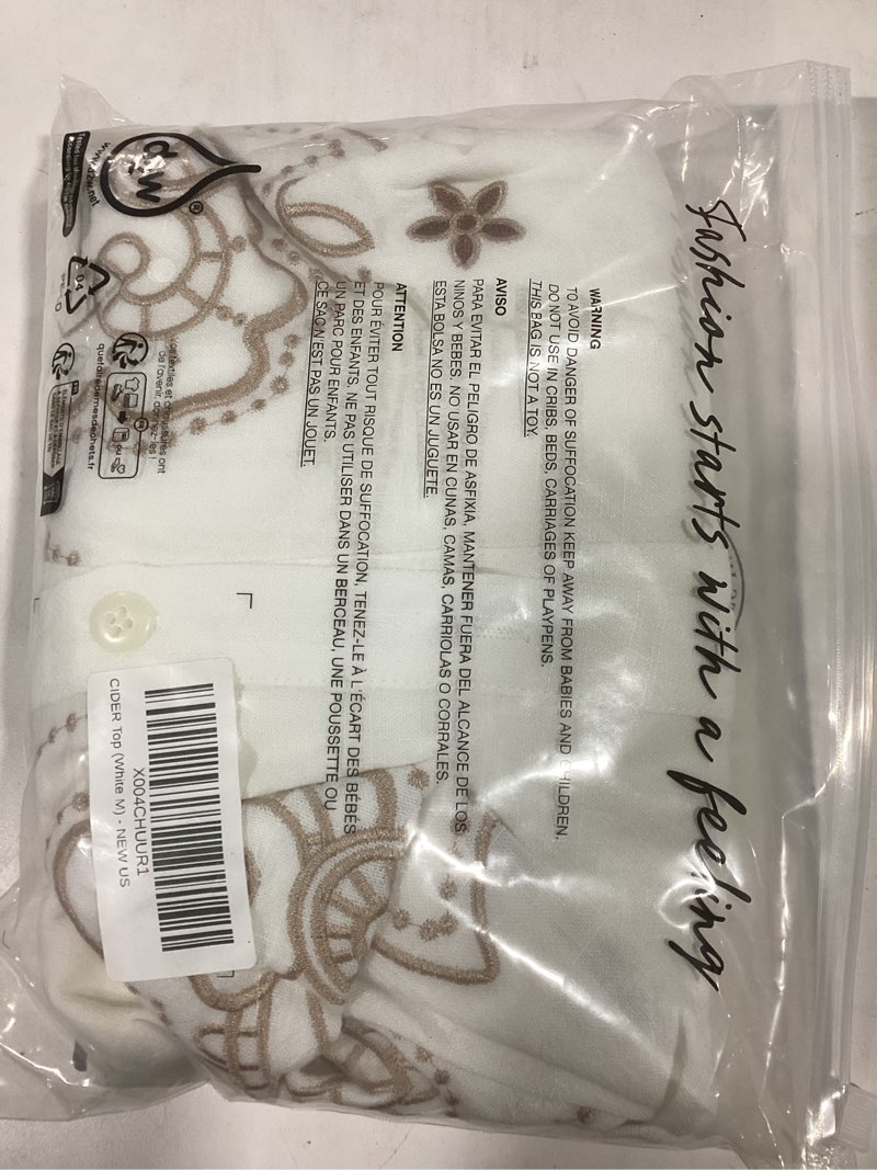 Condition photo showing Good Condition for CIDER Collar Graphic Long Sleeve Shirt Large White